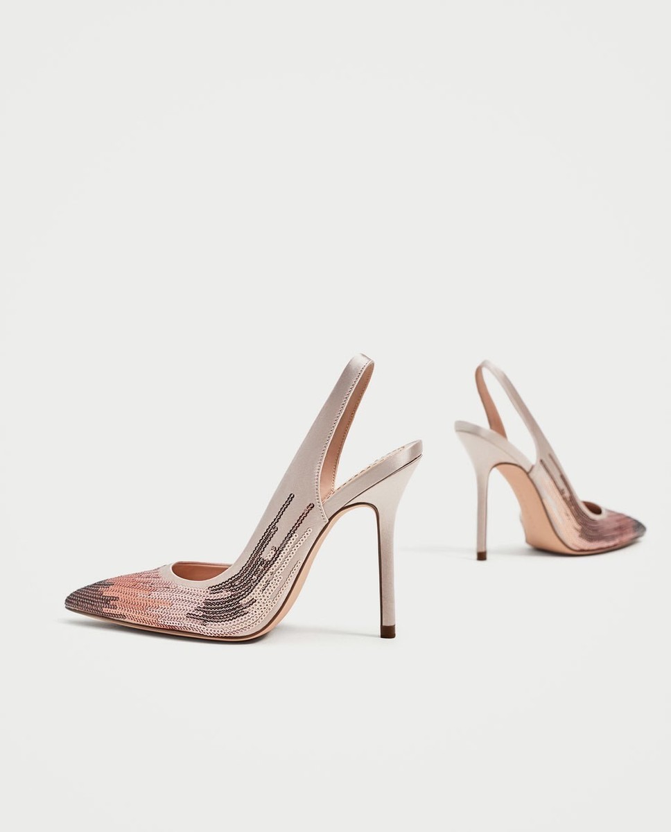 SARA ZARA PEARL SLINGBACK HEELS SHOES 2815/110 | eBay
