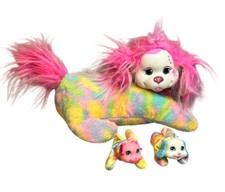 Puppy Surprise Rainbow Tie Dye Mom Dog With 2 Puppies Set Plush