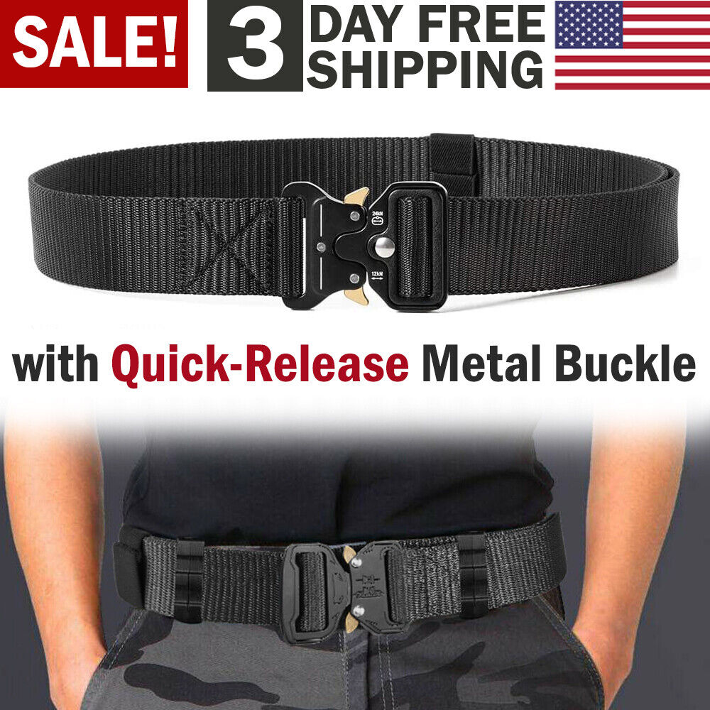 FAIRWIN Tactical Belt, Military Utility Belt Nylon Web Rigger Belt Work  Belt with Heavy-Duty Quick-Release Buckle