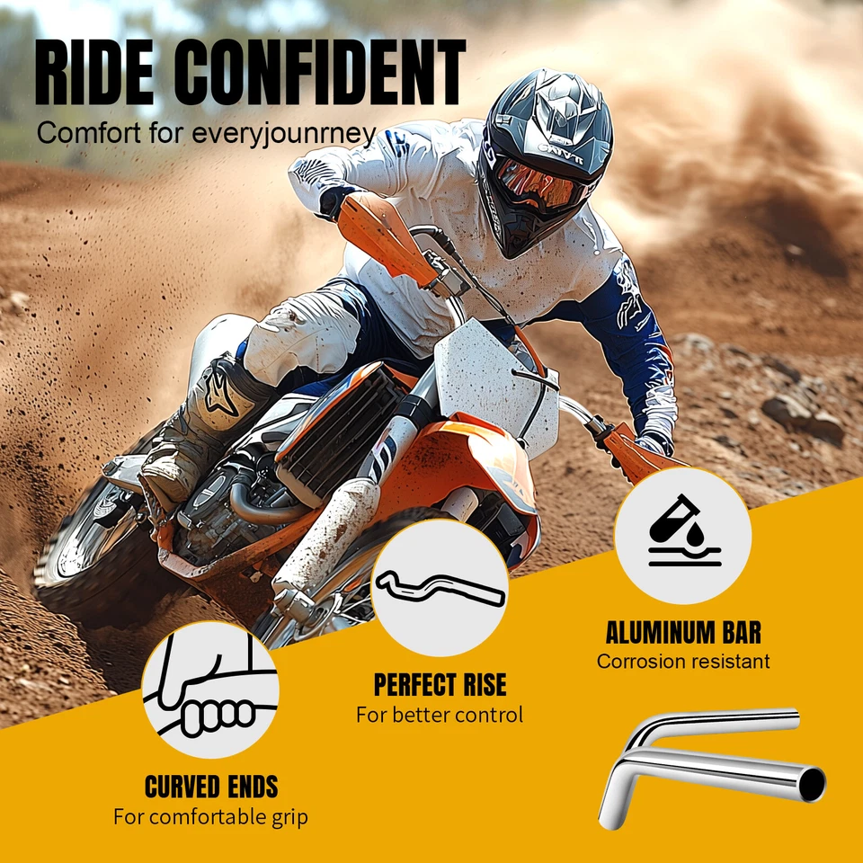 For Suzuki SFV650 2009-2018 Chrome Motorcycle 7/8" Tracker Drag Handlebars 22mm Foto 3 de 4