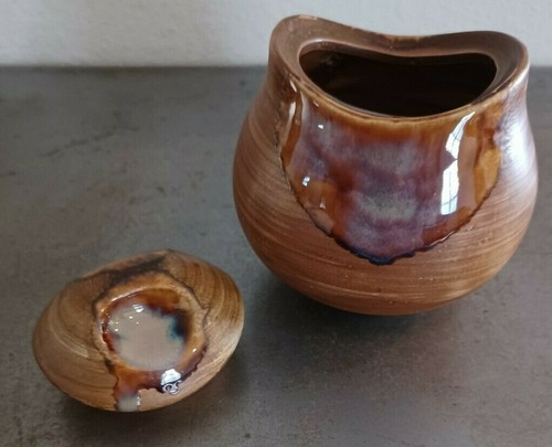 Decorative ceramic brown canister - Imagen 10 de 12