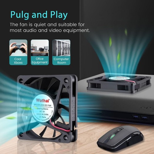 2 Packs 60mm X 10mm Usb Computer Fan 5v Wirh Speed Control Dc Brushless Cooling - Afbeelding 3 van 6