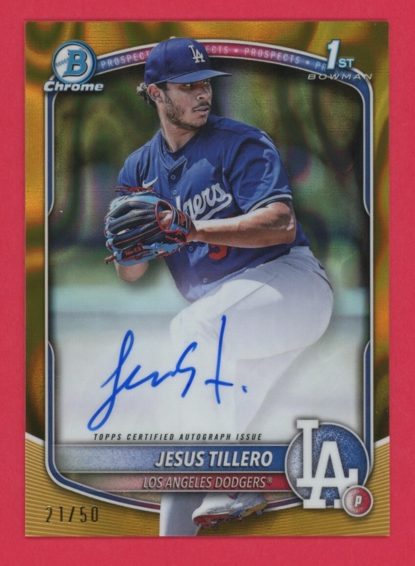 2025 Bowman Chrome Jesus Tillero 1st RC Auto /50 Gold Lava Rookie Autograph