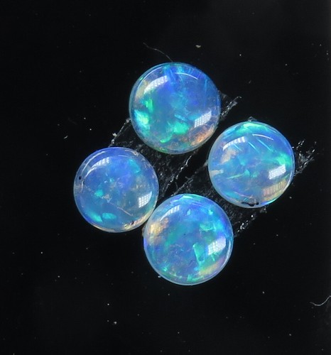 Australian White/Precious Opal 3.6mm Coober Pedy Natural 4 Stone Parcel - Foto 2 di 4