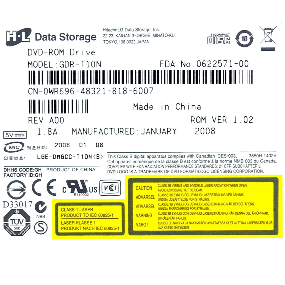 Lecteur DVD Dell GDR-T10N PowerEdge 1950 0WR696 - Photo 4/4