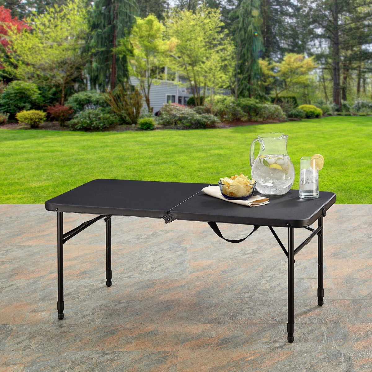 40 L X 20 W In Plastic Adjustable Height Folding Table Outdoor