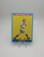 Sport Kings Volume 4 Babe Ruth Base Yellow Background Blue Border Card