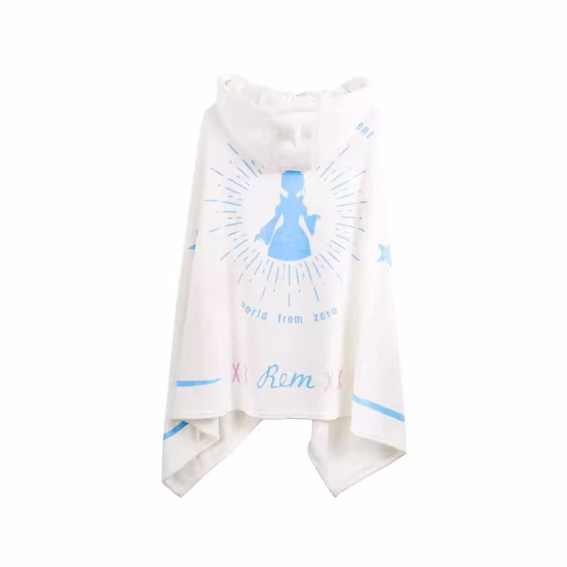 Re Zero Emilia Cosplay Cloak Cute Soft Plush Coats Loose Anime Cape Blanket Teen - Image 3 of 4