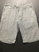 O'Neill Men's Size 30 Grey Plaid Casual Shorts Skate Surf Golf Flat Front Chino