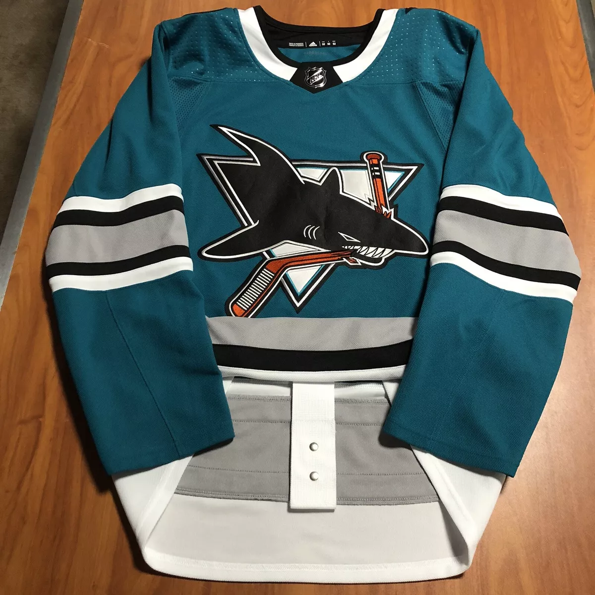 Adidas Authentic San Jose Sharks 30th Anniversary Hockey Jersey Teal  Heritage 52