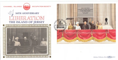 Liberation WWII minisheet GB Jersey Benham FDC 1995 CLEARANCE (144205)