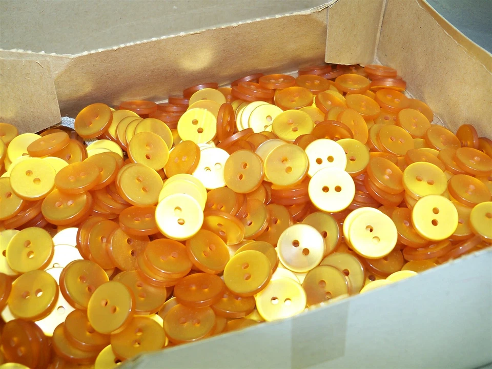 15MM BUTTON Lot Vegas Gold Yellow Glowing Burnt Orange 7500+ buttons - Image 4 of 4