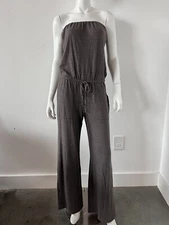 C and C California Jumpsuit Jersey Strapless Brown Size Small