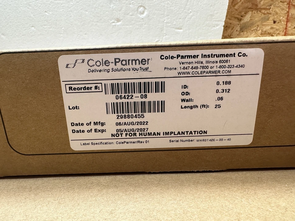25' Cole-Parmer MasterFlex CFle Clear Transfer Tubing 06422-08 3/16" ID 5/16" OD - Image 2 of 4