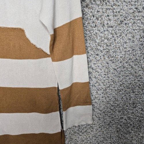 BDG Sweater Dress Womens XS Brown Striped Henley Ribbed Knit Casual Ladies - Picture 2 of 7