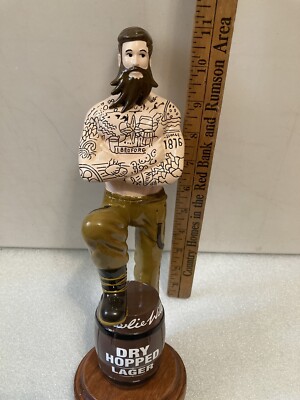 CHARLIE WELLS DRY HOPPED LAGER INKED BREWMASTER Draft beer tap handle. ENGLAND.