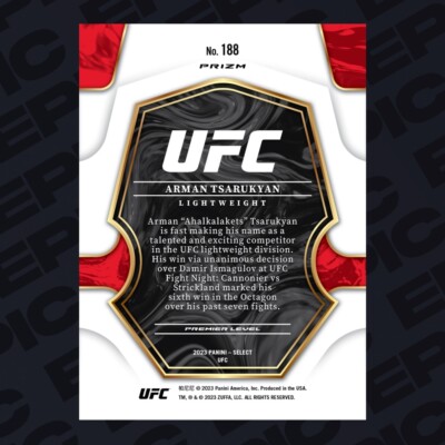 2023 Panini Select UFC Arman Tsarukyan Premier Level Gold Prizm