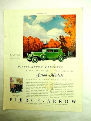 Pierce Arrow Presents Salon Models 1930 Full Page Magazine Adver. 9.5'' x 13''