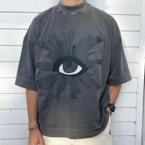 Nueva Camiseta Unisex Informal Estampado Ambiente Desgastada Manga Corta - Imagen 2 de 14