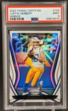 2020 Panini Certified Justin Herbert Blue Mirror #103 PSA 9 MINT Rookie /299