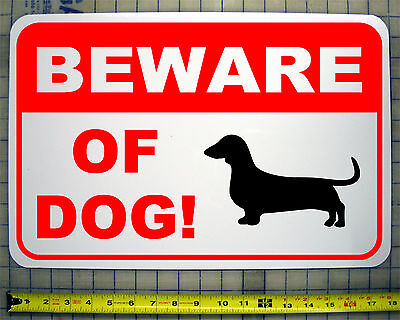 *Aluminum* Beware Of Attack Dog    4" x 18" Funny Metal Novelty Sign
