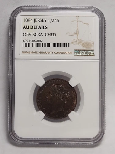 1894 1/24 Shilling Ngc Au Details Victoria States Of Jersey  RTC98