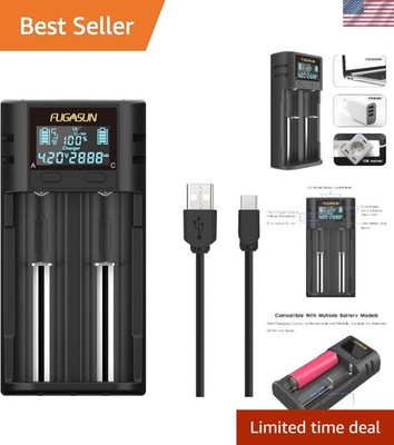 Compact and Safe LCD Battery Charger for 21750, 21700, 18650 with PCB Protection