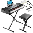 61-Key Digital Keyboard w/ Light Up Keys - Electronic Piano Kit, Stand, Stool