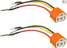 2PCS Pigtail Headlight Socket, 16AWG Female Ceramic Connector Plug Model: 2PCS