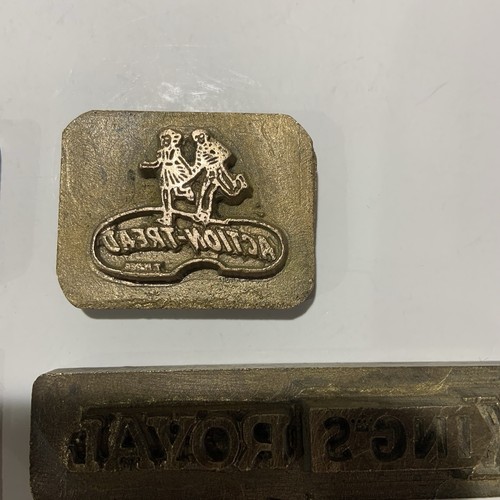 Zapatos de fabricación de trabajo de cuero estampillas de bloques de publicidad de latón vintage - Imagen 5 de 18