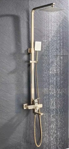 Brushed Gold Shower Mixer Shower Set Rain Shower Head Mixer Tap Shower System