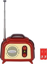 Mini Retro Radio 3 In Red-hi-fi - Portable Retro-style Radio With Auto Scan