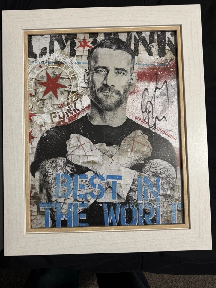 Foto autografiada por John Cena y CM Punk de la WWE 11x14 + marcos La última vez es ahora Foto 4 de 4