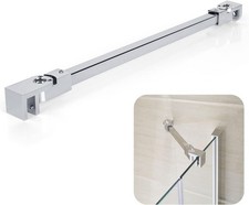 MIVIDE 40cm Stainless Steel Shower Glass Support Bar, Shower Glass Screen Brack