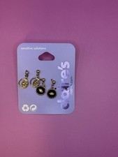 Claire s Sensitive Solutions Gold-Tone Dangle Earrings Set 2 Pairs, New on Card