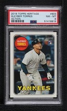 2018 Heritage High Number Action Image Variation SP Gleyber Torres PSA 8 5w7
