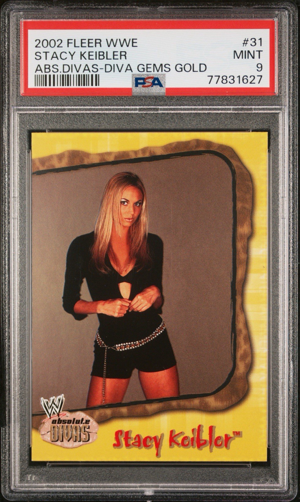Stacy Keibler 2002 Fleer WWE Absolute Divas Diva Gems Gold #31 PSA 9 Pop 1