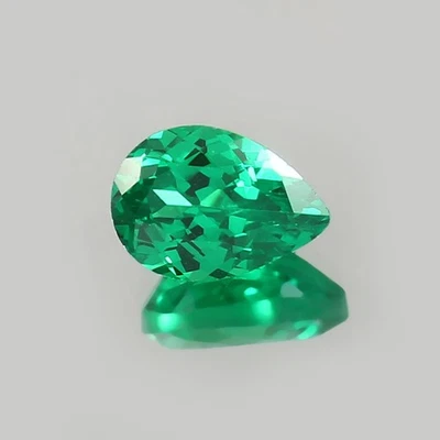 Fine Quality Hydrothermal Colombian Emerald Pear Loose Gemstone Cut 10x7 MM - Image 1 of 4