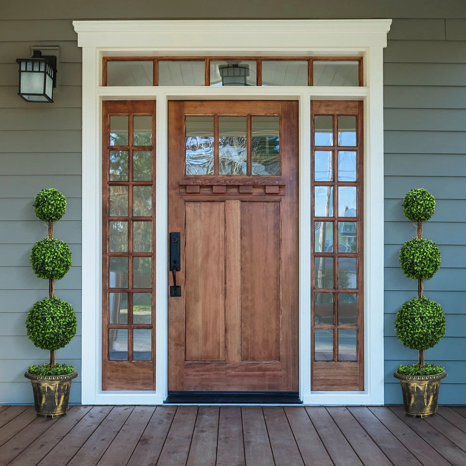 Costway 4' Topiario Artificial Triple Bola Árbol Planta Interior Exterior Resistente a los UV Foto 3 de 4