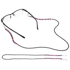 Beaded Eyeglass Chains, Heart-Shaped Glasses Lanyard for Women, Purple