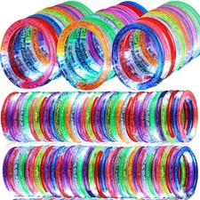 120 Pack Glow Bracelets - LED Light Up Party Supplies for Kids Adults, 10 Colo