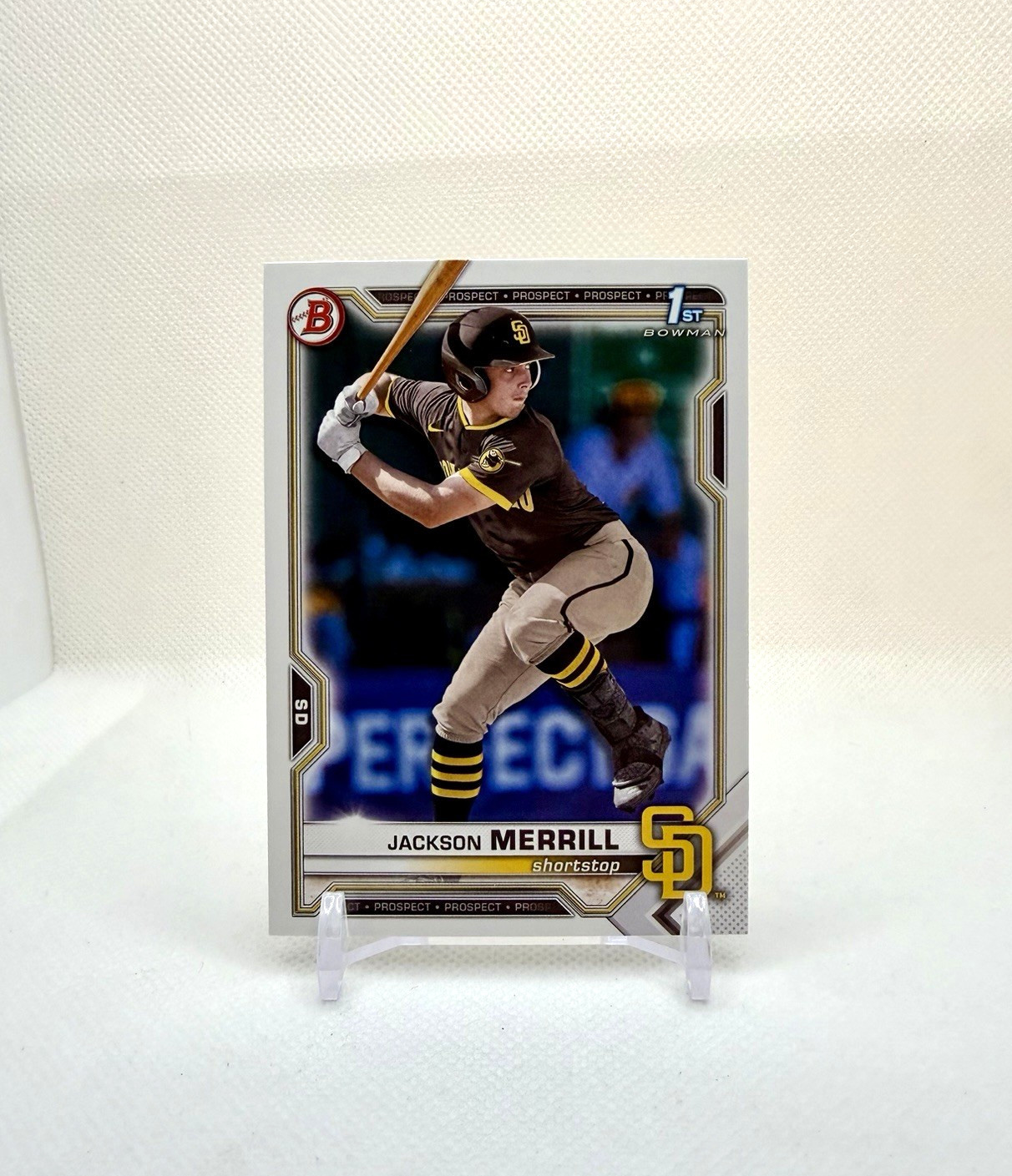 JACKSON MERRILL 1ST BOWMAN RC - 2021 Bowman Draft #BD-119 San Diego Padres