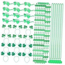 36 Pieces St. Patricks Day Favors Set Including 12 Shamrock Glasses 12 St