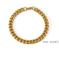Gold Farbe Edelstahl Kubanischen Kette MäNner Armband Einfache Herren Armband