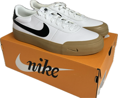 Nike Court Shot Men's White Black Gum Retro Casual Shoes, FQ8146