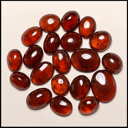 Lot 20 Pcs Natural Hessonite Garnet Untreated 10mm-15mm Oval Cabochon Gemstones - Picture 3 of 14