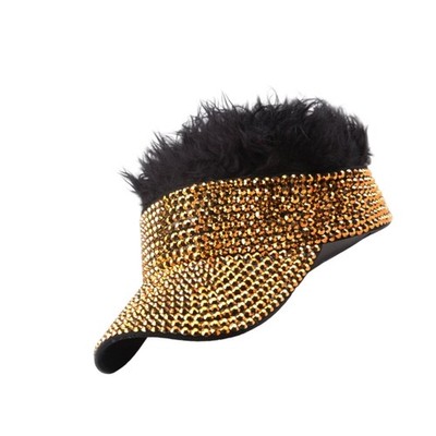 Fashion Rhinestones Studded Baseball Hats Breathable Comfortable Open Top Sun