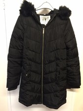 Lovely Ladies Black Elle Coat Jacket Size Small Uk 10