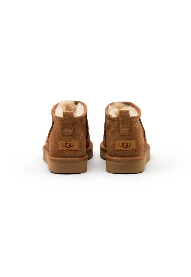 全新 100% 正品 UGG Classic Ultra Mini 栗色 1116109 女式靴子 — 第 3/4 张图片