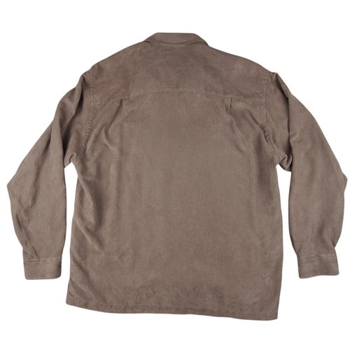 Geoffrey Beene Shirt Men's XL Brown Micro Suede Button-Up Long Sleeve Excellent - Picture 4 of 10